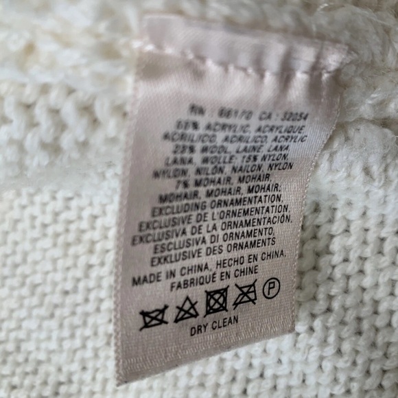 Angel of the North Anthropologie White Ivory Sweater Wool Mohair Blend Small. - Picture 2 of 3